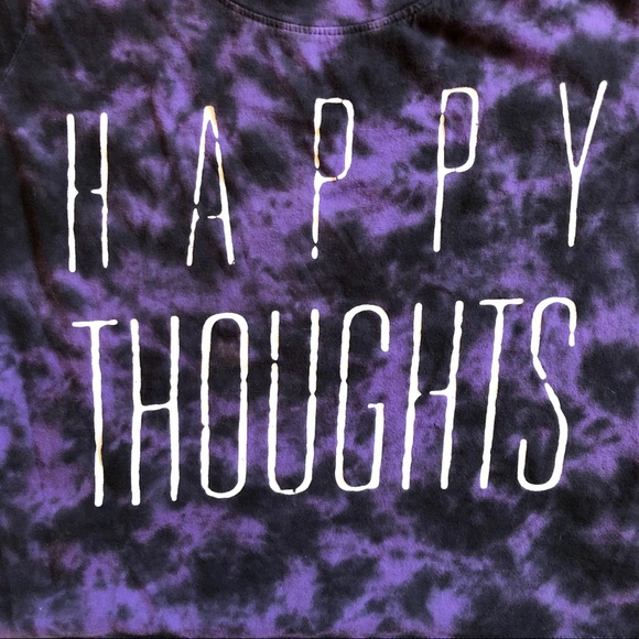 Purple and Black Tye-Dye “Happy Thoughts” shirt - Picture 4 of 5